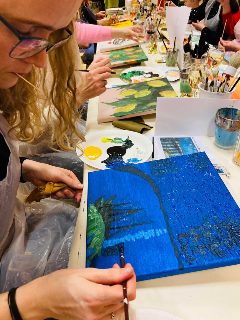 lõuendile maalimise töötuba firmaüritusele