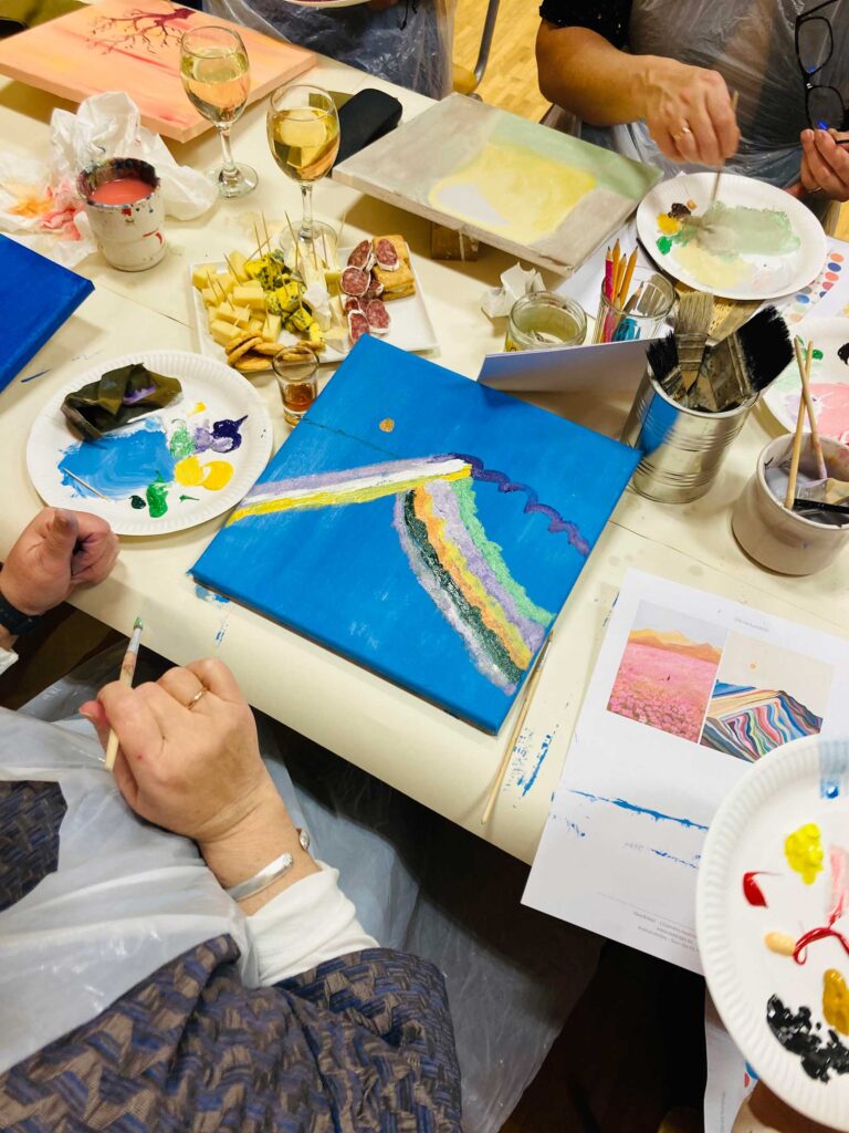 lõuendile maalimise töötuba suvepäevadel või firmapeole